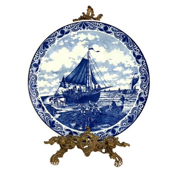 Декоративная тарелка Delft, Делфт, Корабль, коллекционная, голландская .... Россия, Калининградская область,  Калининград
