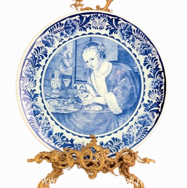 Декоративная тарелка Delft, Делфт, Дама, делфтский фарфор, голландские .... Россия, Калининградская область,  Калининград