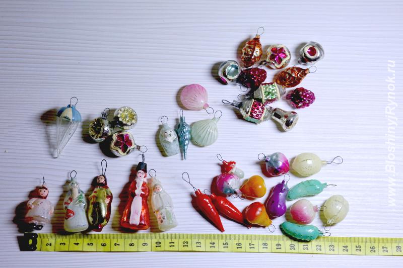 Набор миниатюрных елочных игрушек. Россия, Краснодарский край,  Краснодар