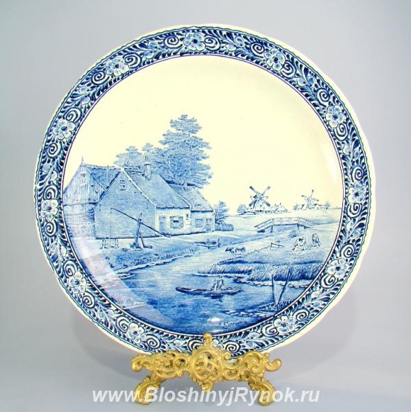 Большая декоративная тарелка Delft, Деревня. Россия, Калининградская область,  Калининград