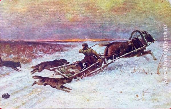 Редкая открытка Напали 1914 год. Россия, Москва, Центральный АО