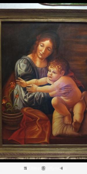 Картина маслом на холсте. Мадонна с младенцем. Россия, Нижегородская область,  Нижний Новгород